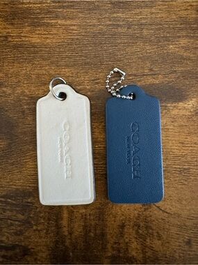 COACH Leather Hangtags - white & Blue Bundle 2”